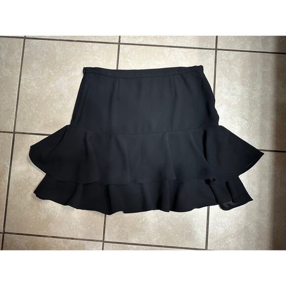 Ralph Lauren Neutral Black Tiered Skirt Women 8 Minimalist Preppy Whimsigoth - Picture 3 of 9